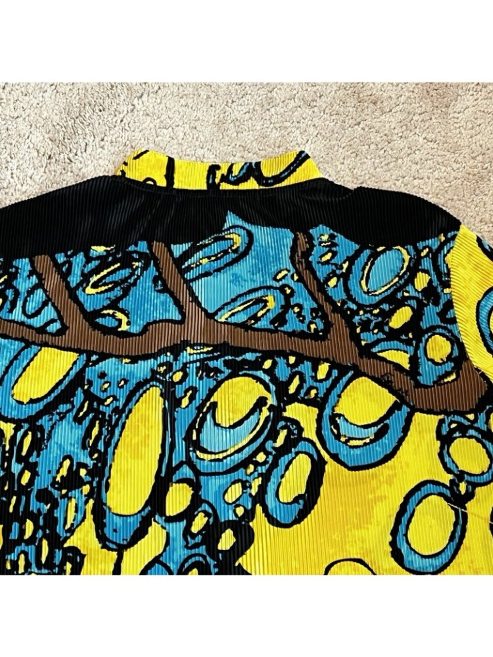 Jamie Sadock 1/4 Zip Crinkle Top SZ XL Abstract Geometric Multicolor Golf Sporty - Picture 6 of 7